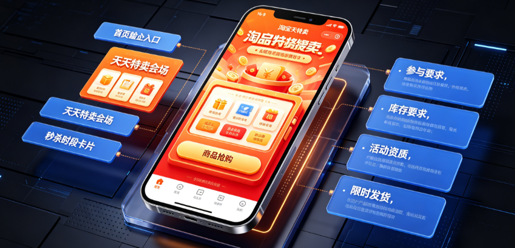 淘宝天天特卖的秒杀入口在哪?有什么要求?