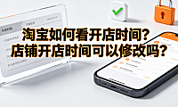 淘宝如何看开店时间?店铺开店时间可以修改吗? 商家实操指南