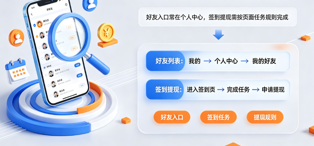拼多多好友列表在哪里?怎样签到提现?