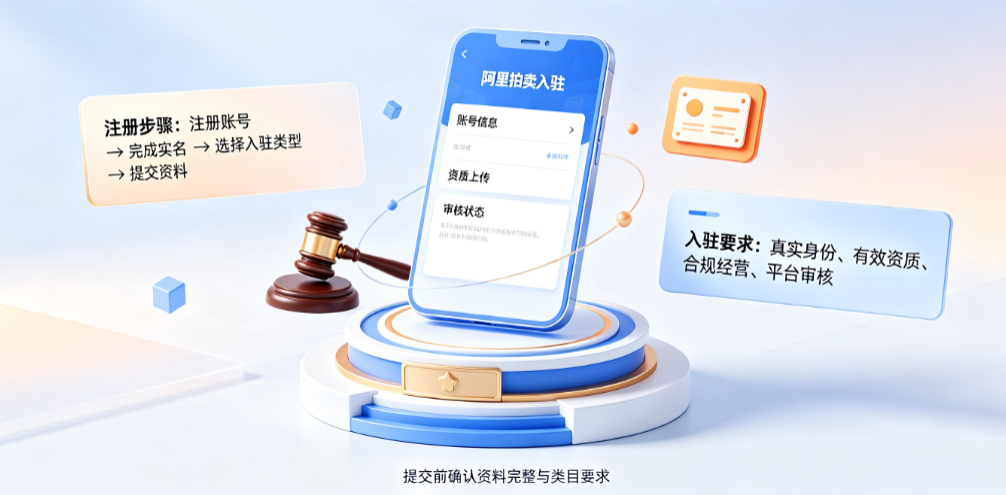 阿里拍卖如何注册?入驻要求有哪些?全类目准入指南
