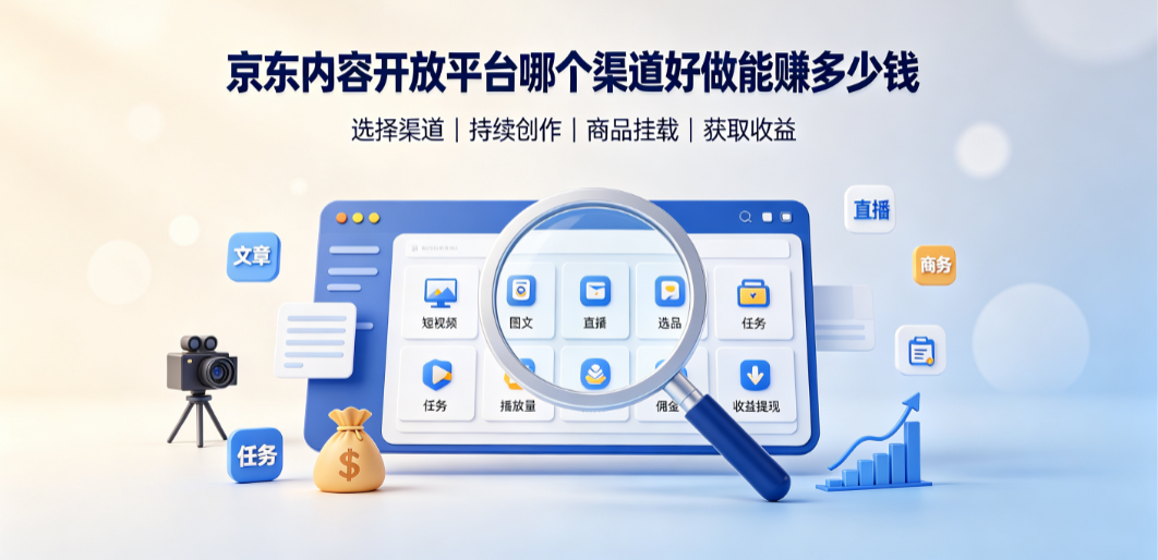 京东内容开放平台哪个渠道好做?能赚多少钱?