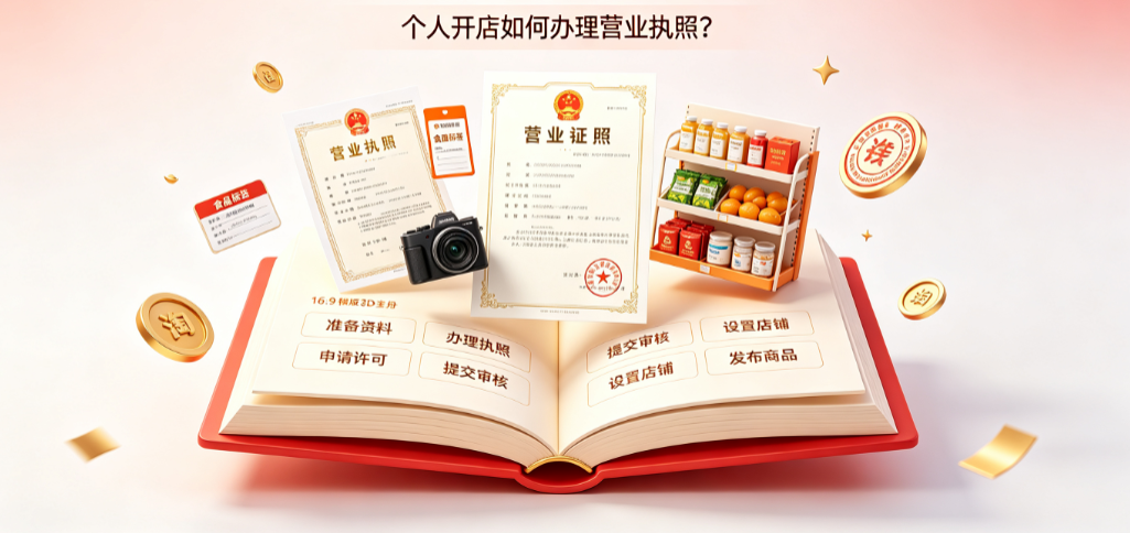 在淘宝开食品店有什么要求?个人开店如何办理营业执照?