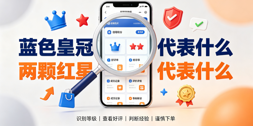 淘宝卖家信用等级蓝色皇冠代表什么?两颗红星代表什么?