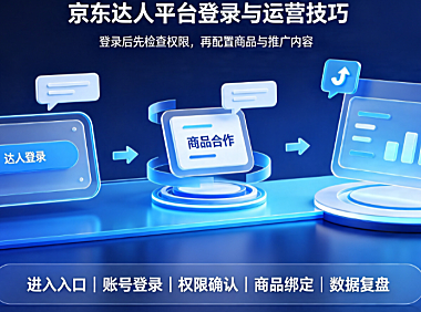 京东达人平台商家登录使用技巧