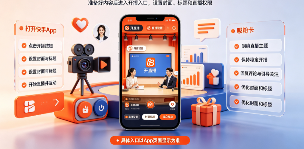 快手怎么开直播教程?如何吸粉?