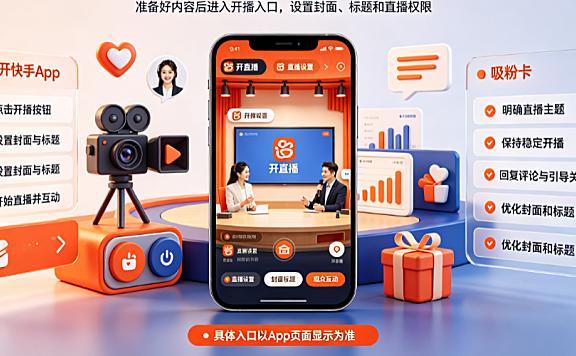 快手怎么开直播教程?如何吸粉?