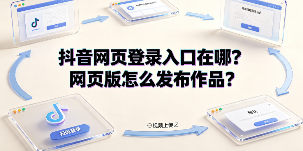 抖音网页登录入口在哪？网页版怎么发布作品？