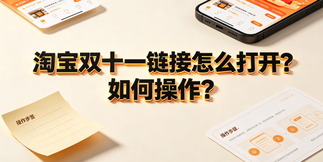 淘宝双十一链接怎么打开?如何操作?全场景跳转与排查指南