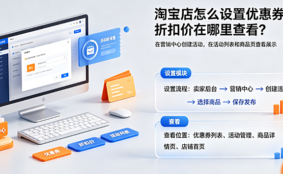 淘宝店怎么设置优惠券和折扣价?设置的优惠券在哪里查看?
