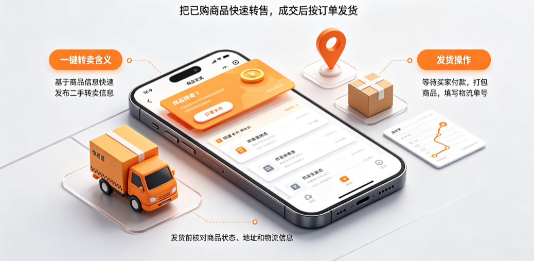 闲鱼上的一键转卖是什么意思?怎么发货?