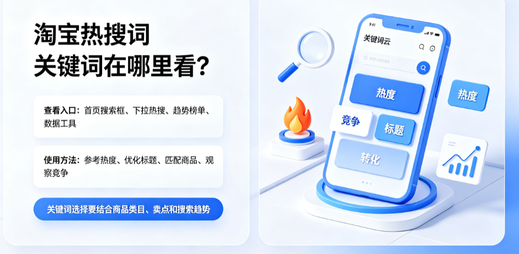 淘宝热搜词关键词在哪里看?怎么用? 