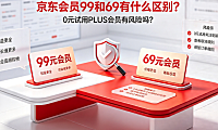 京东会员99和69有什么区别?0元试用plus会员有风险吗?