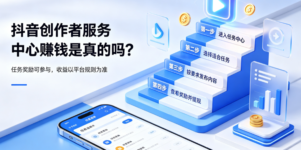 抖音创作者服务中心赚钱是真的吗?有哪些任务?