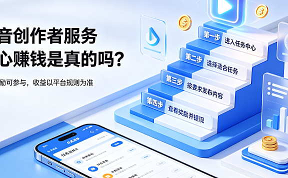 抖音创作者服务中心赚钱是真的吗?有哪些任务?