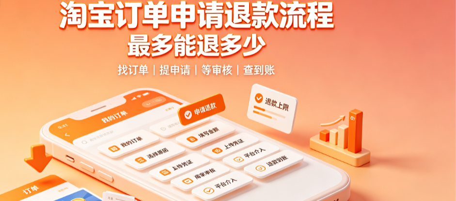 淘宝订单申请退款流程,最多能退多少?