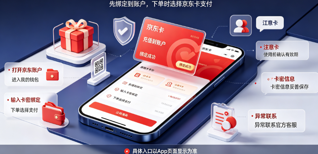 京东商城充值的京东卡怎么用?京东卡如何充值到账户?