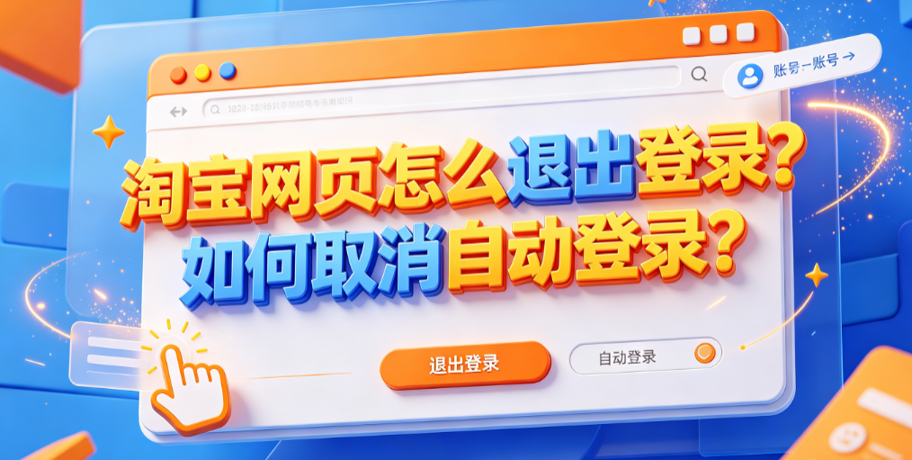 淘宝网页怎么退出登录?如何取消自动登录?