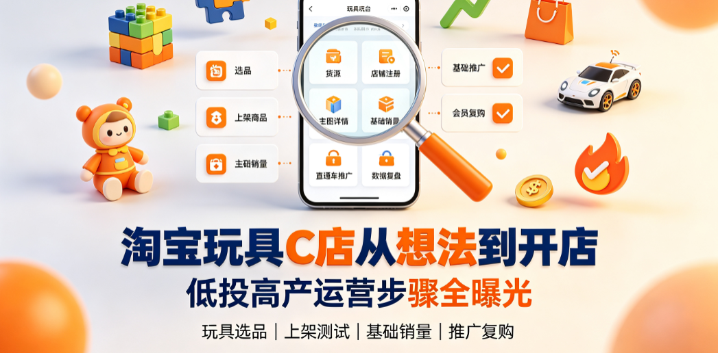 淘宝玩具C店从想法到开店,低投高产运营步骤全曝光!