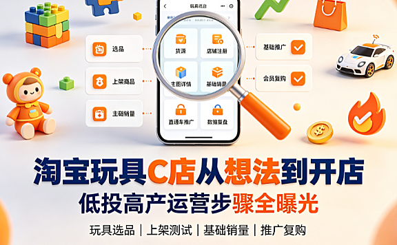 淘宝玩具C店从想法到开店,低投高产运营步骤全曝光!