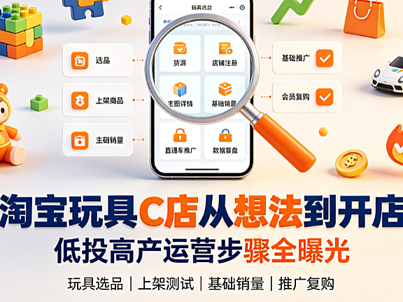 淘宝玩具C店从想法到开店,低投高产运营步骤全曝光!