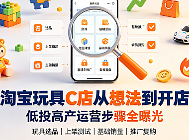 淘宝玩具C店从想法到开店,低投高产运营步骤全曝光!