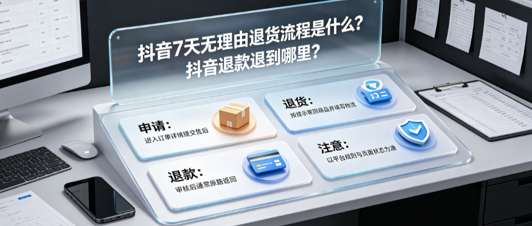 抖音7天无理由退货流程是什么抖音退款退到哪里？全指南
