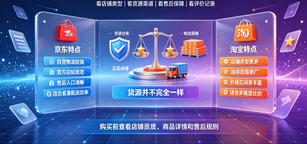 京东与淘宝哪个购物最放心?货源一样吗?