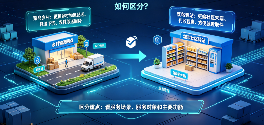 菜鸟乡村和菜鸟驿站的区别是什么?如何区分? 