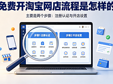 免费开淘宝网店流程是怎样的?主要是两个步骤