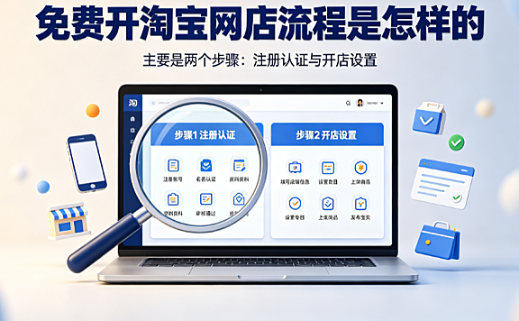 免费开淘宝网店流程是怎样的?主要是两个步骤