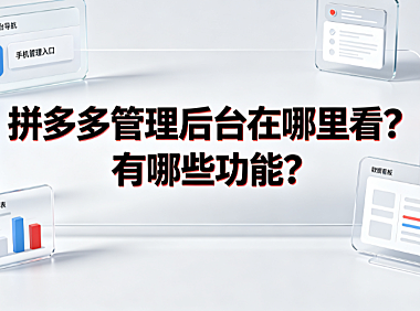 拼多多管理后台在哪里看？有哪些功能？商家运营全指南