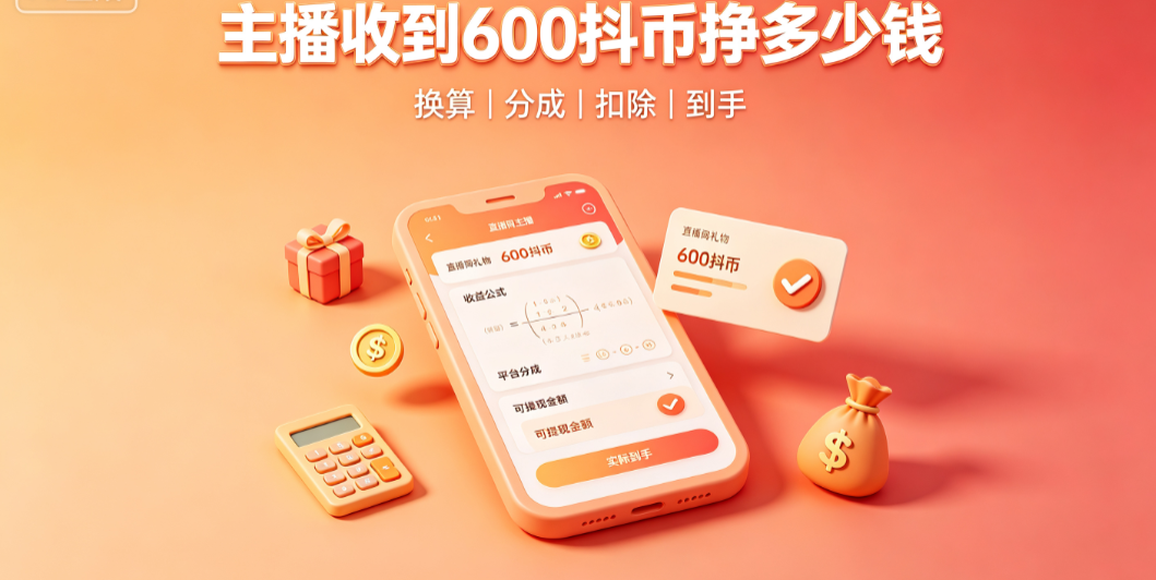 抖音直播间收益怎么算?主播收到600抖币挣多少钱?