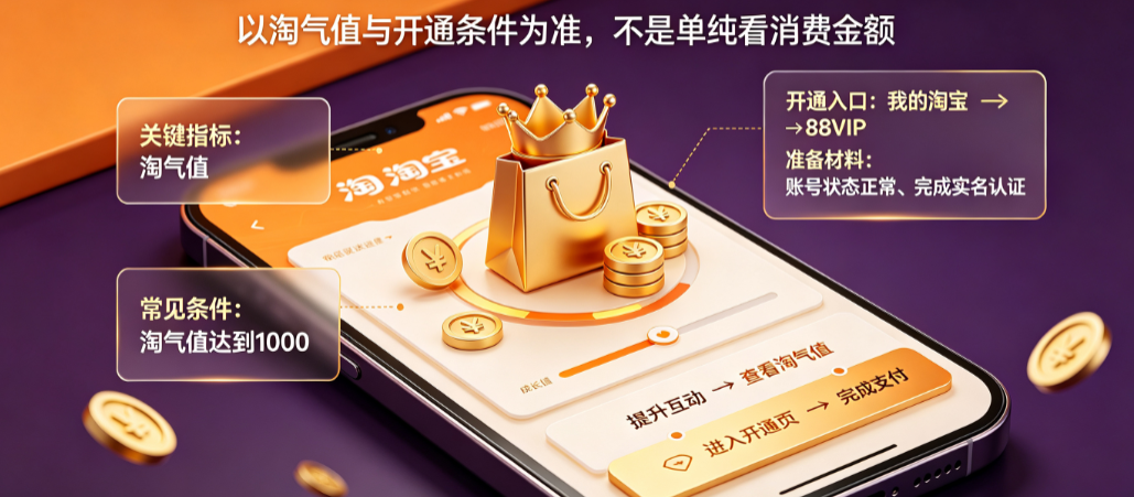 淘宝一年消费多少才能88会员？如何开通？
