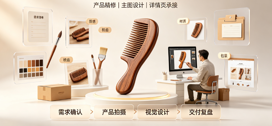 梳子美工外包怎么做?