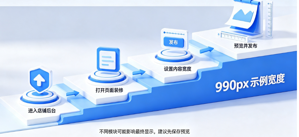 天猫店铺承接页尺寸是990吗?怎么设置?