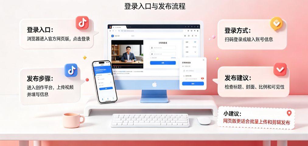 抖音网页登录入口在哪?网页版怎么发布作品?