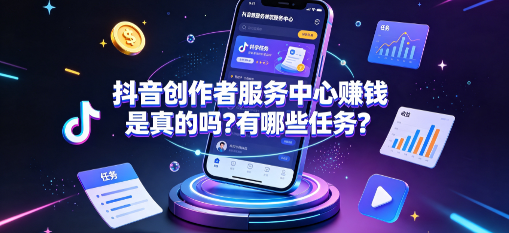 抖音创作者服务中心赚钱是真的吗？有哪些任务？官方变现指南