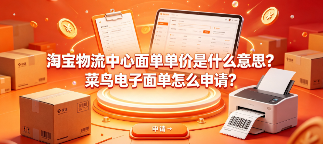 淘宝物流中心面单单价是什么意思?菜鸟电子面单怎么申请?