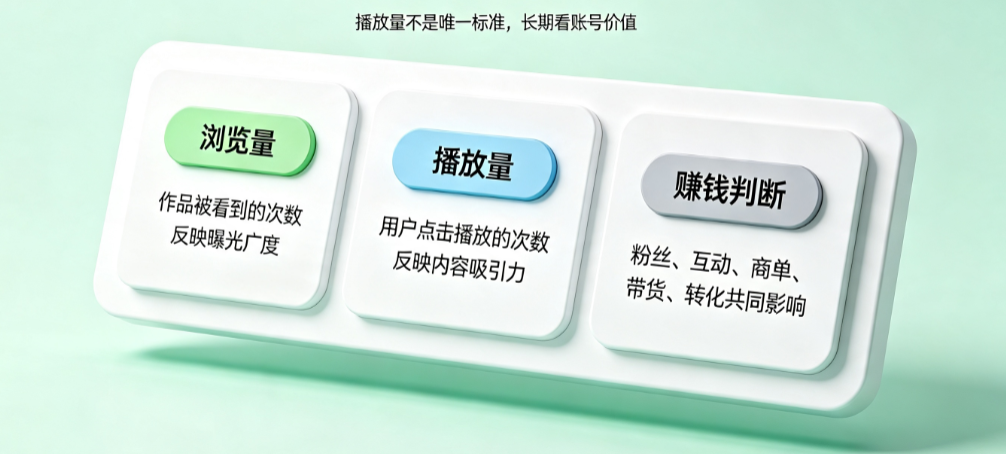抖音播放量和浏览量有什么区别?多少能赚钱?