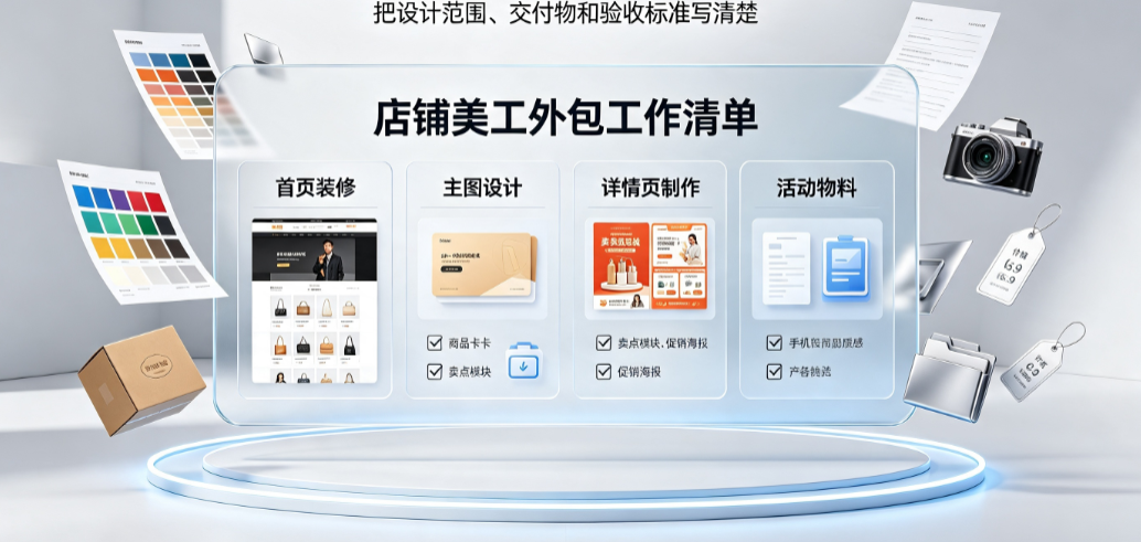 外包店铺美工工作内容怎么写？