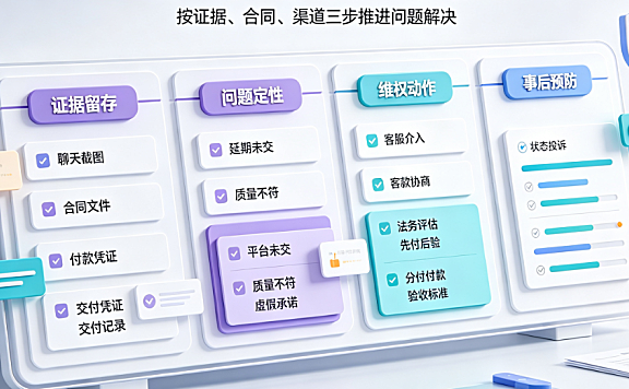 美工外包被骗怎么处理的?紧急止损与维权追回全指南