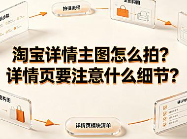 淘宝详情主图怎么拍？详情页要注意什么细节？实操指南