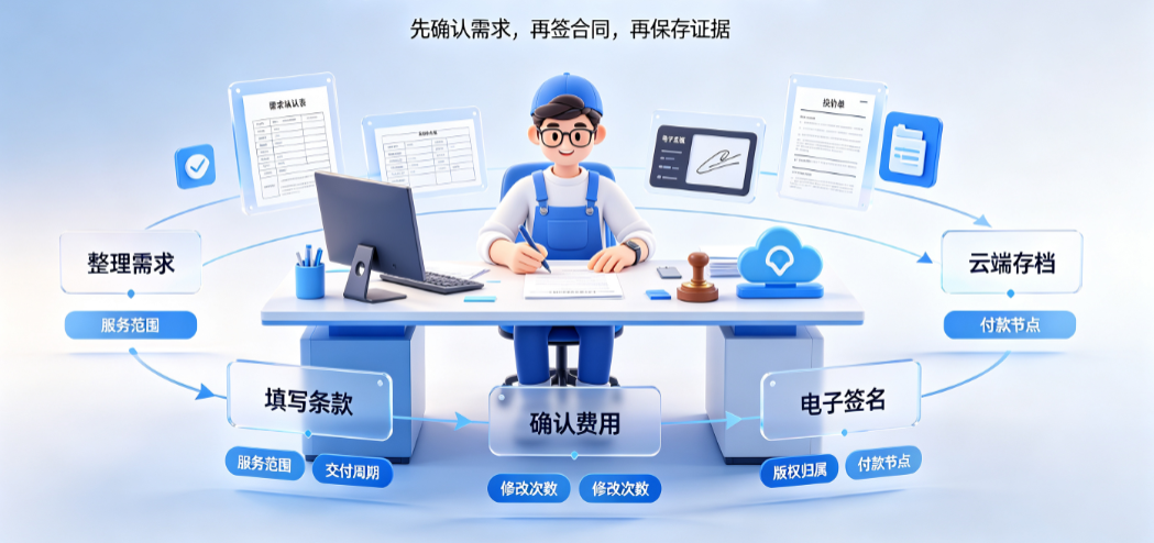 美工自己外包怎么签合同?