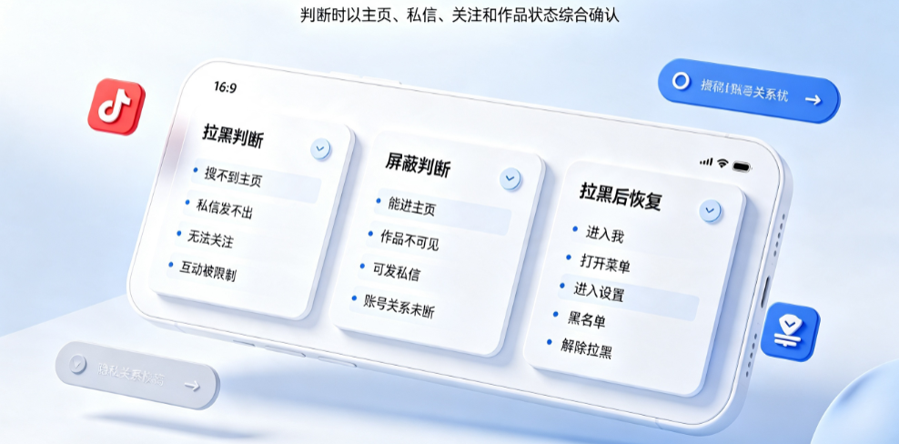 抖音怎么判断拉黑还是屏蔽?拉黑了怎么恢复?