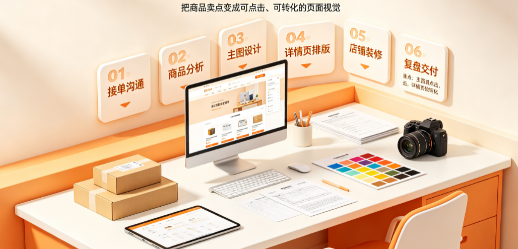 网店美工外包包怎么做的？