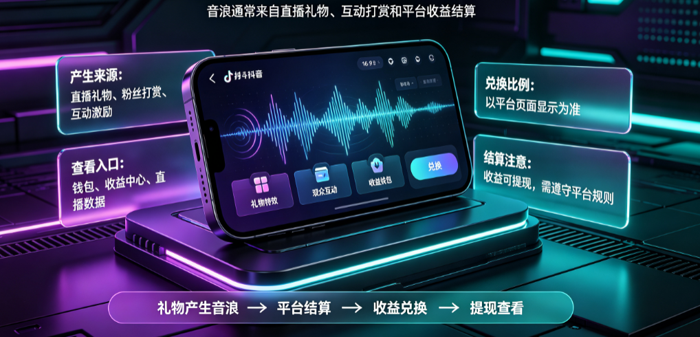 抖音音浪是怎么产生的？兑换比例是多少？