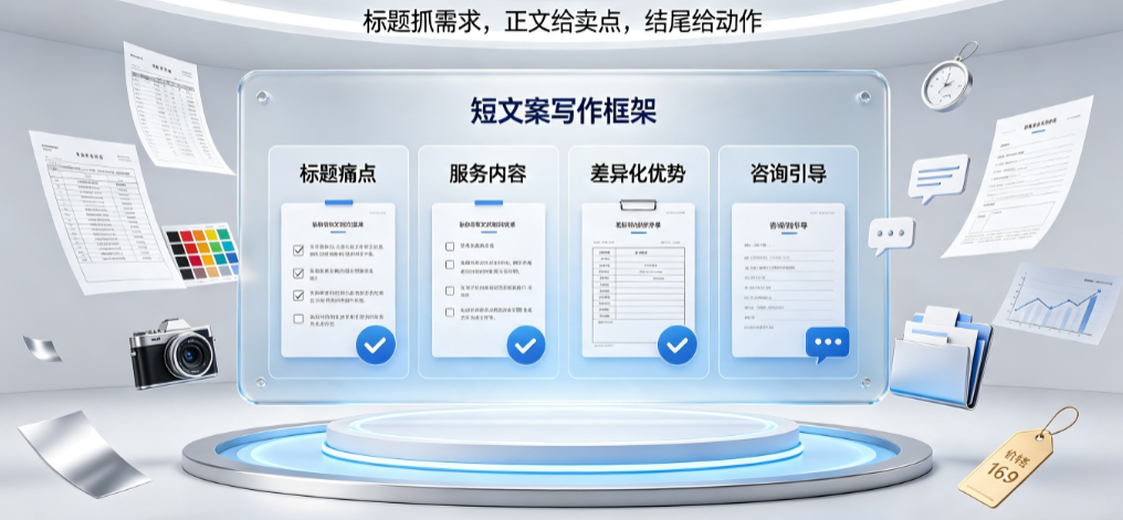 外包美工文案简短精炼怎么写？