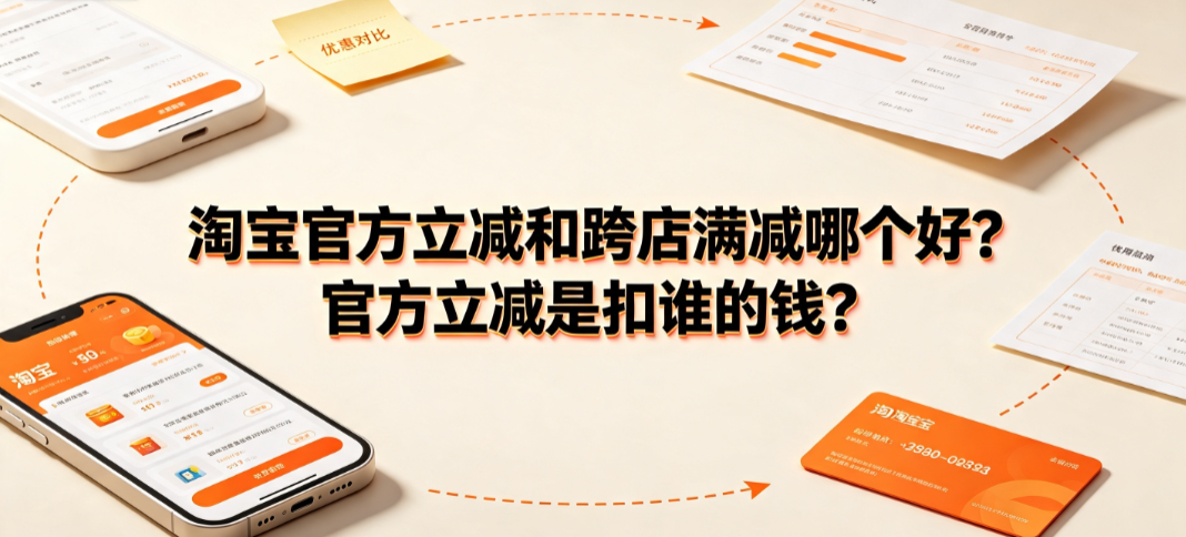 淘宝官方立减和跨店满减哪个好?官方立减是扣谁的钱?