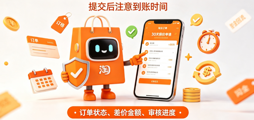 淘宝30天保价怎么申请?保价退的差价多久到账?