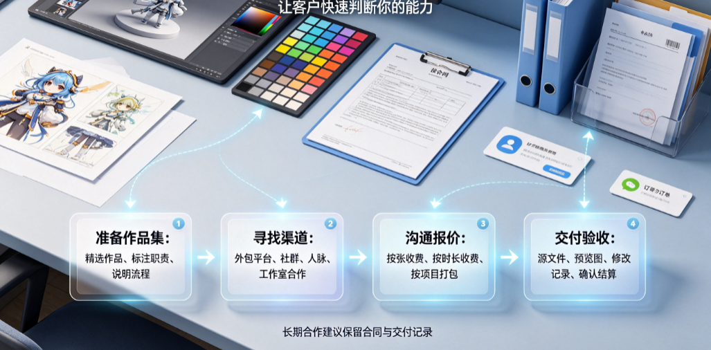 游戏美工怎么接外包单子？